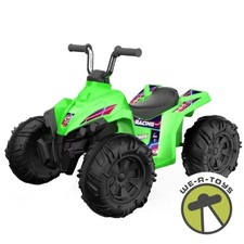 Kid Trax 12V Glow ATV Ride-On Toy, Green, with LED Lights, Rechargeable Battery