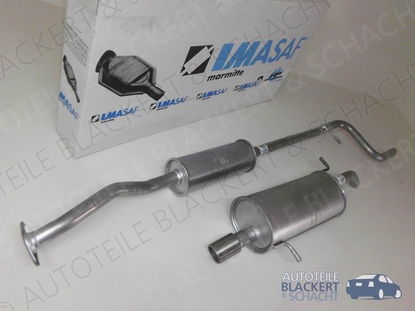 Imasaf Auspuffset Ab Kat für Citroen C3+Pluriel 1.6/1.6 16V 2002-|Msd+Esd+Blende-image