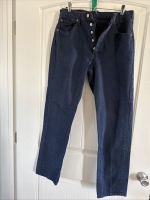 Levi Strauss 501 Women Jeans Dark Wash Button Fly Straight Leg W32 L32 Yr 98