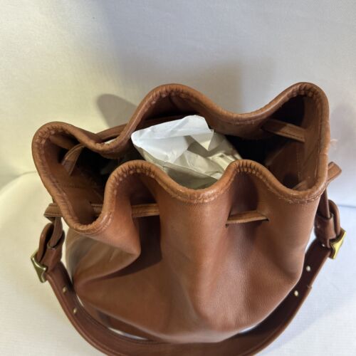 Coach Vintage 9165 Legacy Brown Leather Drawstring Bucket Bag Double Buckle Purs - Picture 4 of 12