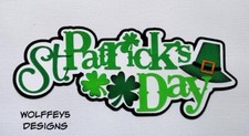 CRAFTECAFE ST PATRICKS DAY KID TITLE premade paper piecing scrapbook diecut 3D