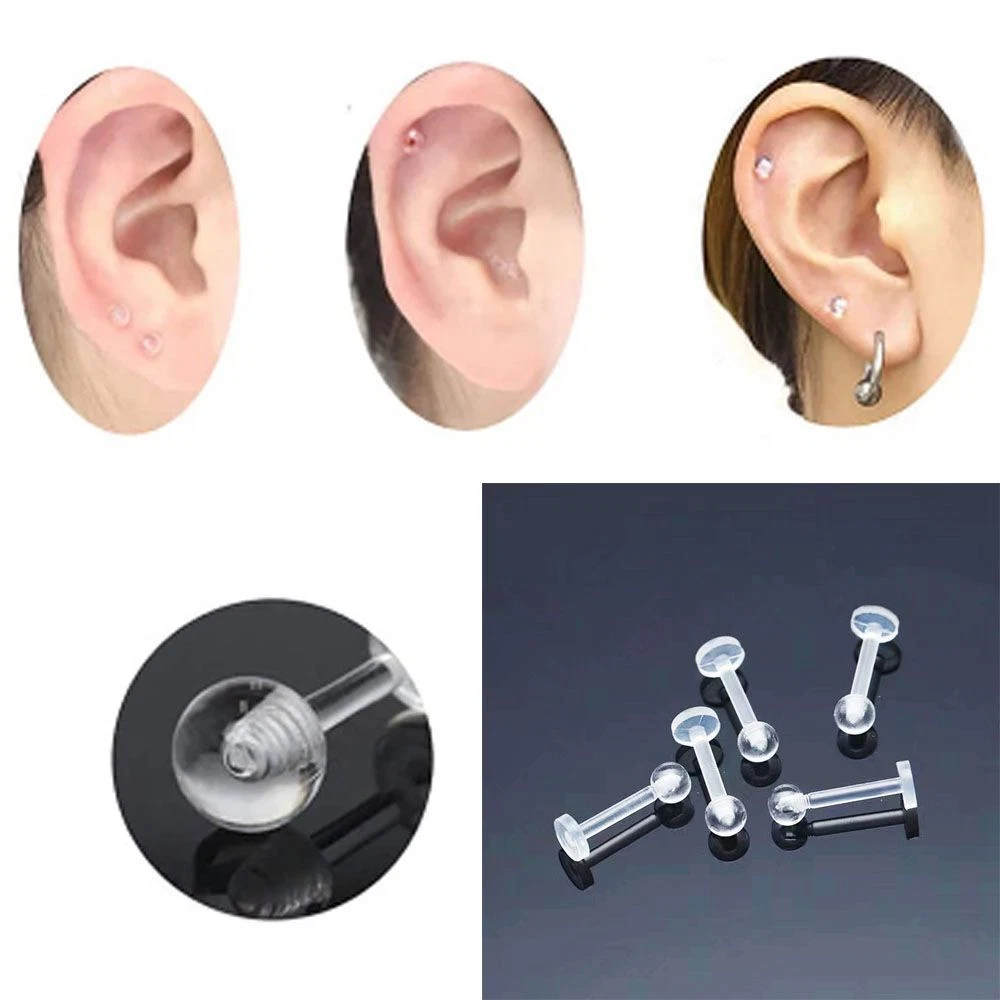 Bar Retainer Labret Stud Lip Ear Cartilage Ring Invisible Piercing