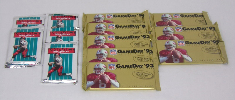 Fleer 1993 Official GameDay & 1994 Impact Skybox unopened football Card Pack Lot