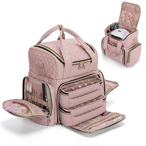 48-Bottle Quilted Nail Polish Organizer with Removable Cases and Tool Storage - Picture 3 of 10