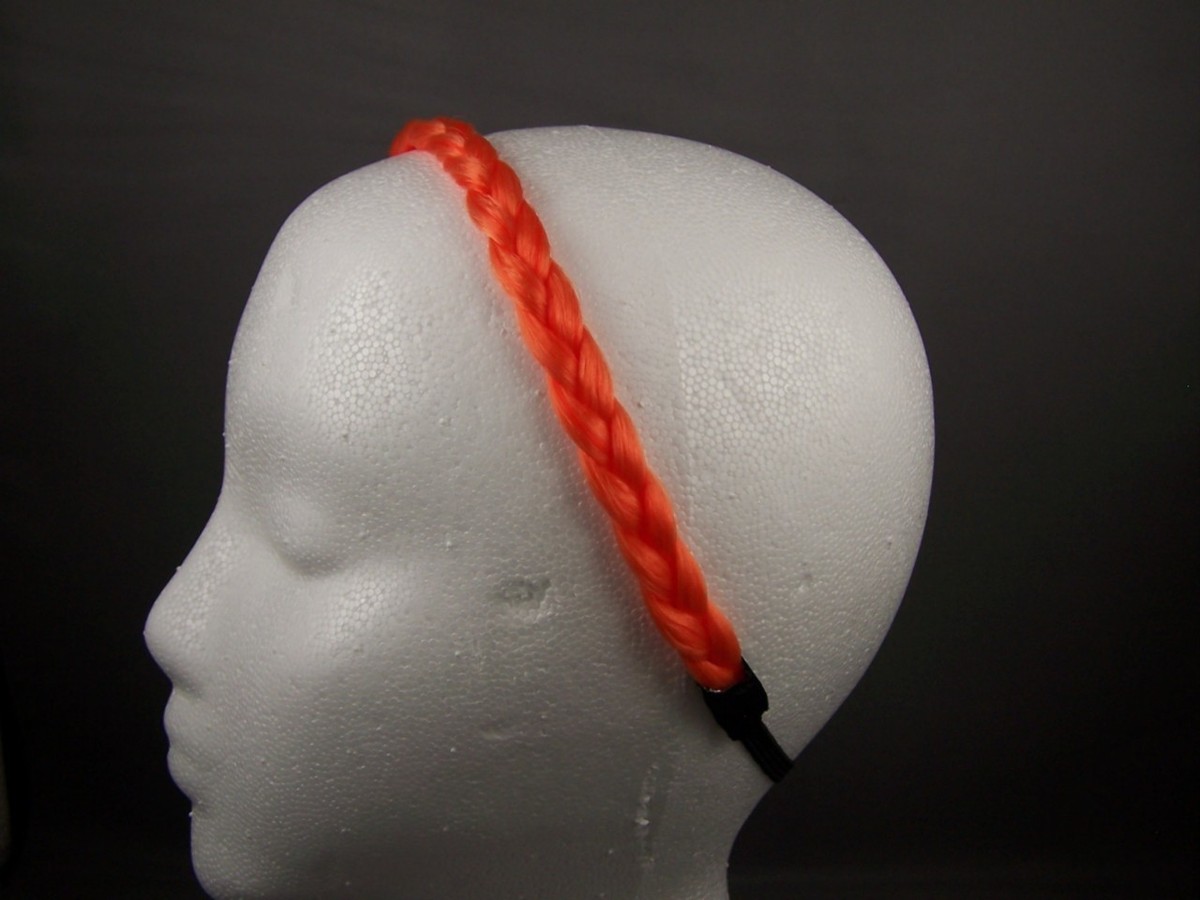 Orange faux hair headband braid headband braided plaits 