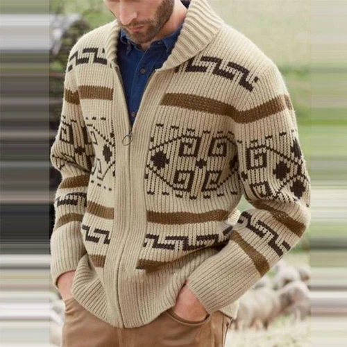 Herren Pullover Big Lebowski Cardigan Strick Jeffery Reißverschluss Erwachsene Neu Film Kostüm - Bild 5 von 9