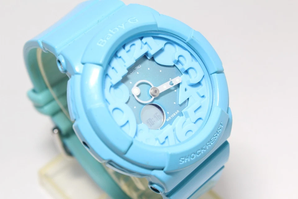 CASIO vintage BGA-130 Blue Analog Digital Neon Dial Baby-G Watch - Image 3 of 4