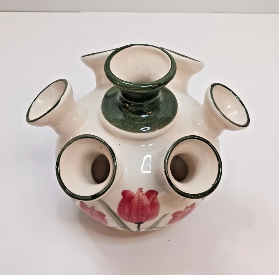 Florero MCM Delft pintado a mano Delftware Tulipiere Delfleur Holanda Tulipán Foto 3 de 4