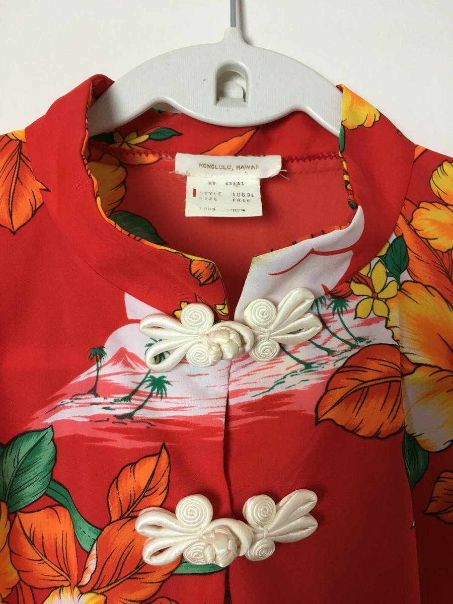Vintage Pili Kai Honolulu Muʻumuʻu Dress Floral Hawaiian Aloha