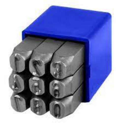 1/16 - 9 Pezzi Acciaio Mano Insegna Punzoni Figura Numero Timbri Set 1,5 MM - Foto 2 di 3