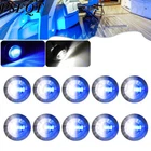 10x Marine Deck Lights Dual Color White & Blue LED Boat Courtesy Light 12V