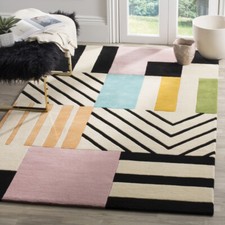 SAFAVIEH Fifth Avenue FTV122A Handmade Ivory / Black Rug