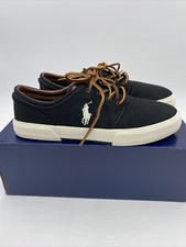 POLO Ralph Lauren Faxon Low-Top MEN'S Sneakers Size 10D COLOR Black/CREAM NIB