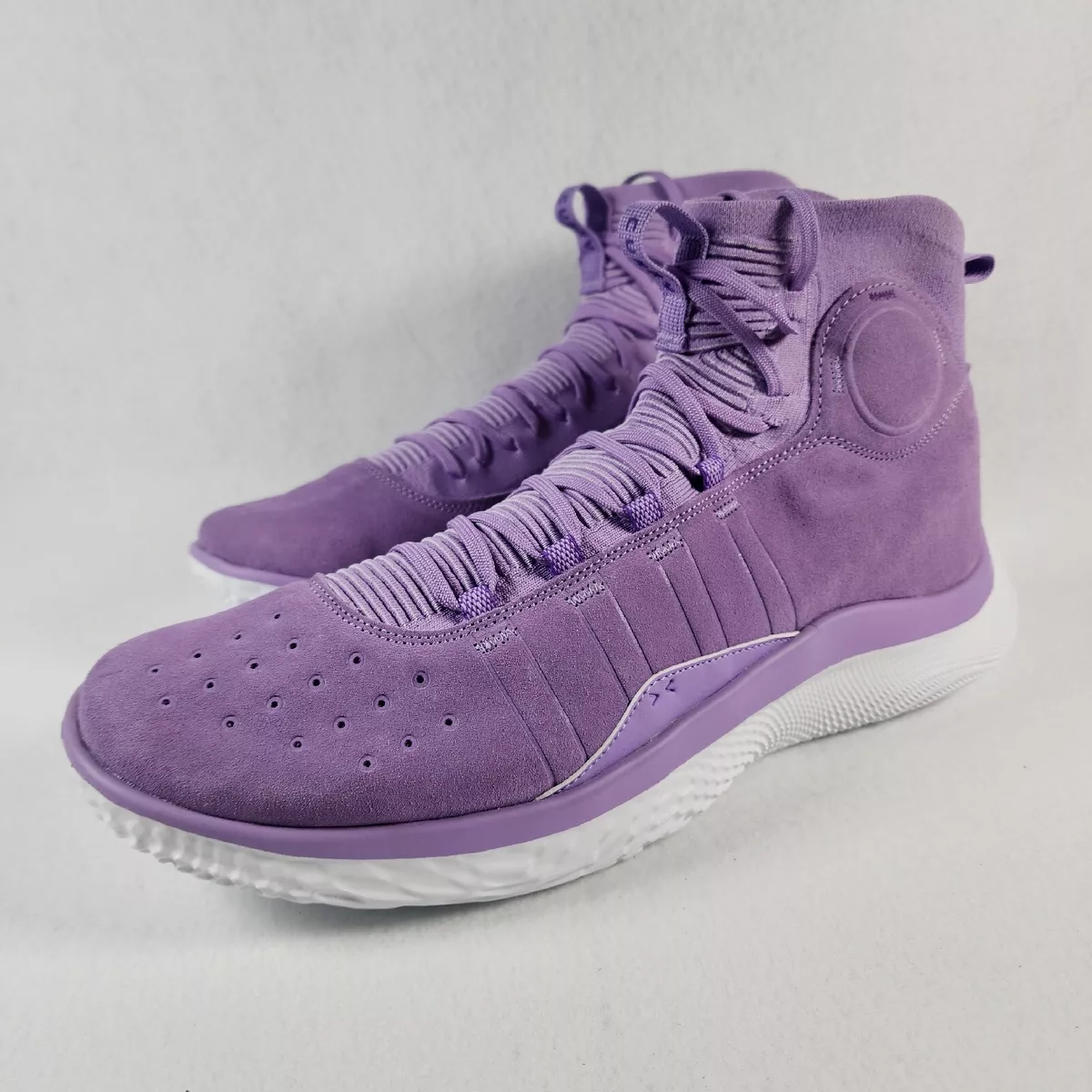 Size 17 - UNDER ARMOUR STEPH CURRY 4 FLOTRO VIVID LILAC PURPLE 3024861-500 MENS