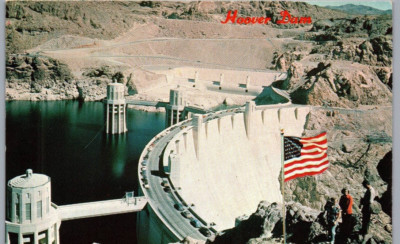 Las Vegas NV Hoover Dam Nevada Arizona Side Engineering Marvel US Flag