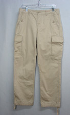 Vtg Ralph Lauren Sport Polo Chino Beige Khaki Cargo Pants Drawstring Hem Size 6