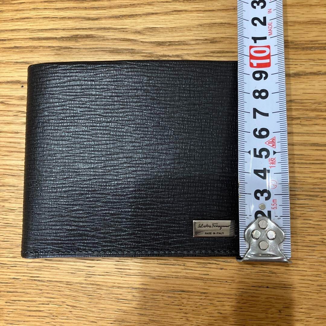 Salvatore Ferragamo New Unused Bifold Wallet Dark Gray & Khaki Leather Solid image 9