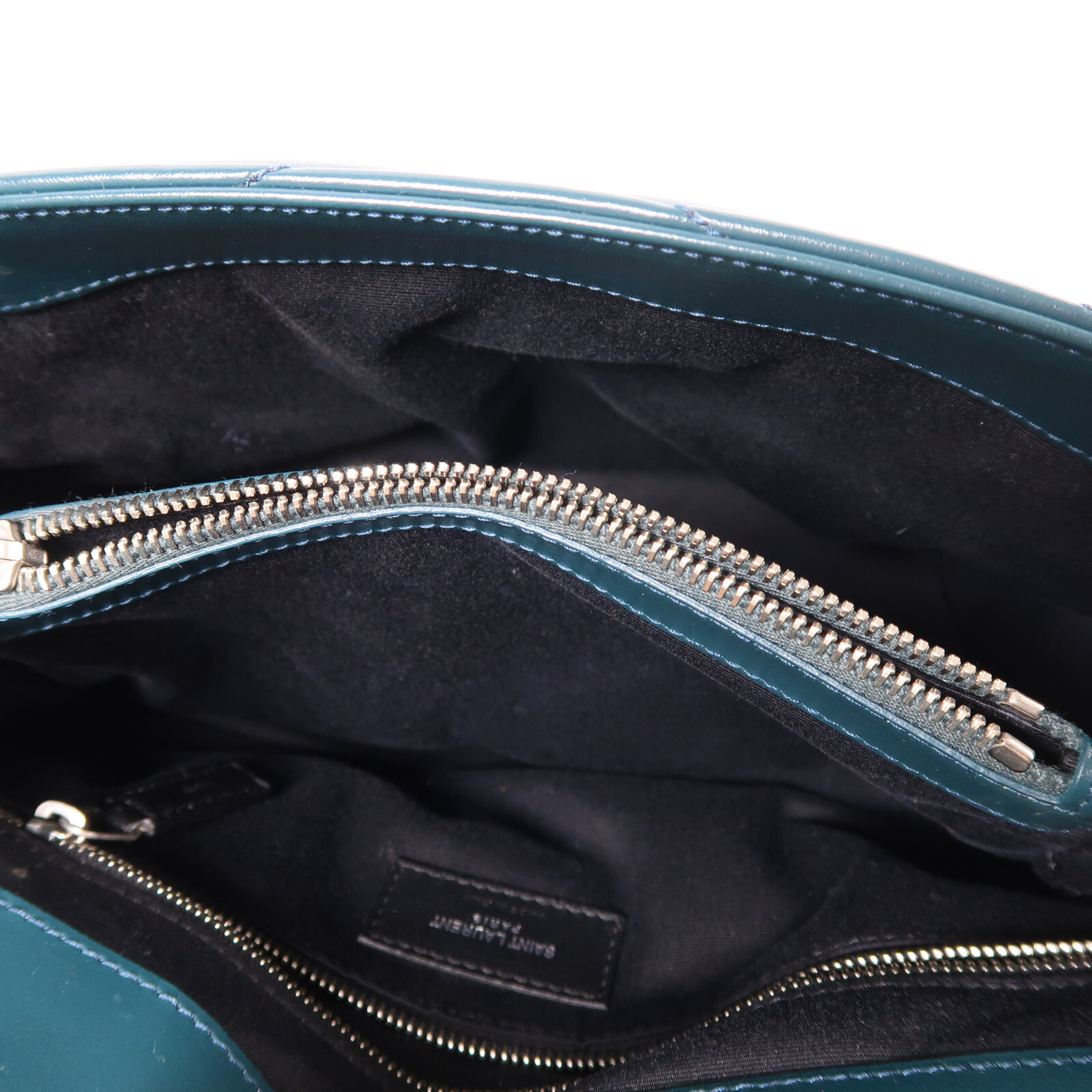 Borsa a tracolla SAINT LAURENT YSL SHW Loulou catena 487216 pelle di vitello verde