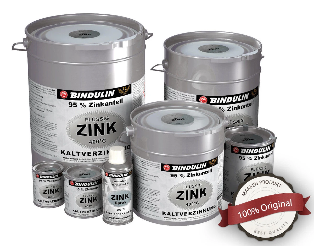Zinkstaubfarbe, Zinkstaubgrundierung, Kaltverzinkung, Grau, 5 Liter