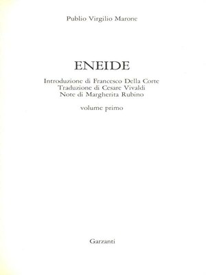 Eneide Volume 1 Virgilio Marone Publius Garzanti Books 1990 The Classici Ebay