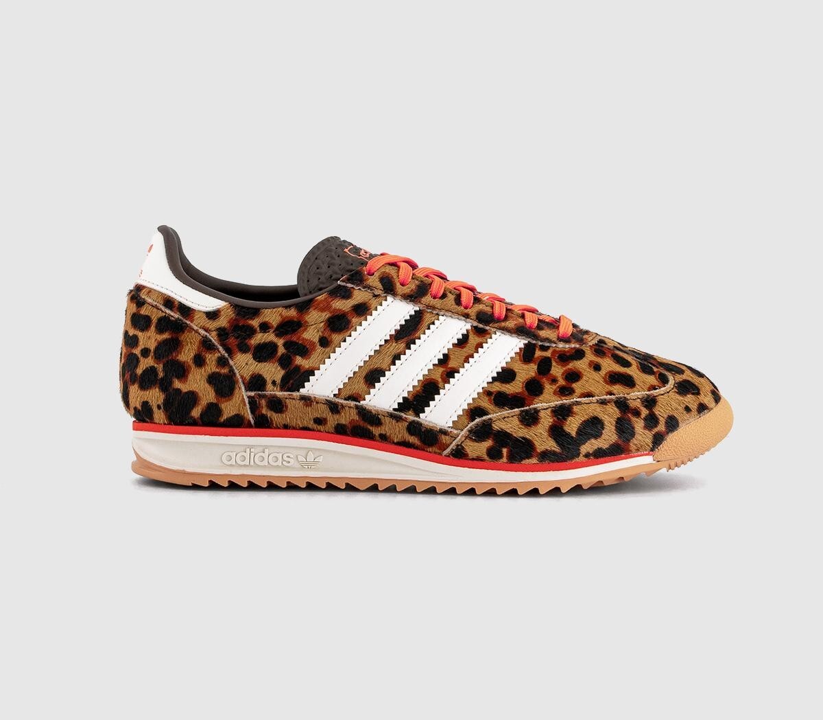 PONY Scarpe da ginnastica Adidas SL72 leopardate marrone scuro bianco sporco semi impatto arancione