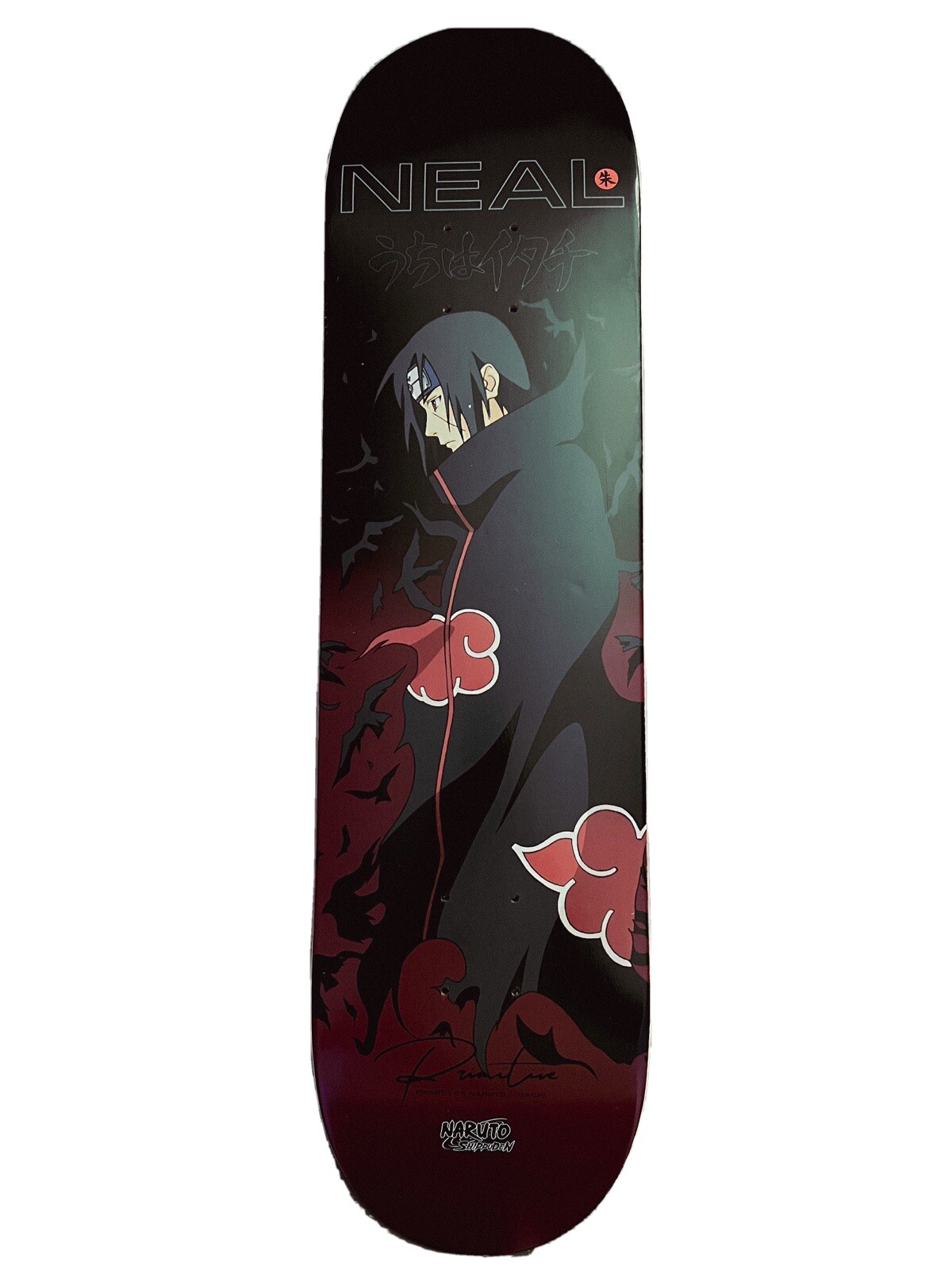 PRIMITIVE NARUTO ROBERT NEAL ITACHI CROW SKATEBOARD DECK 8.0 eBay