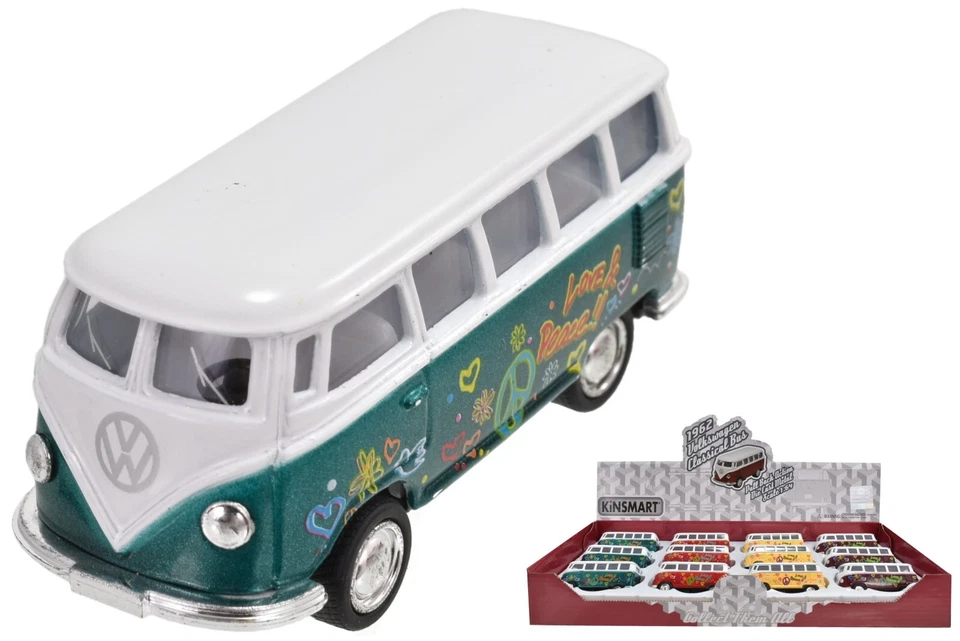 Mini Metal VW surf bus hippy campervan die cast pull back models Christmas Xmas - Image 3 of 4