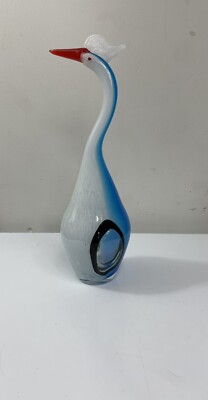 17  Vtg Mid Century Italian Murano Like Art Glass Hand Blown Bird Swan Sculpture
