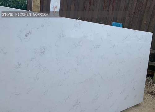 Carrara marble quartz worktop 3000 x 700 x 20 I affordable worktops supply & fit - Picture 6 of 7