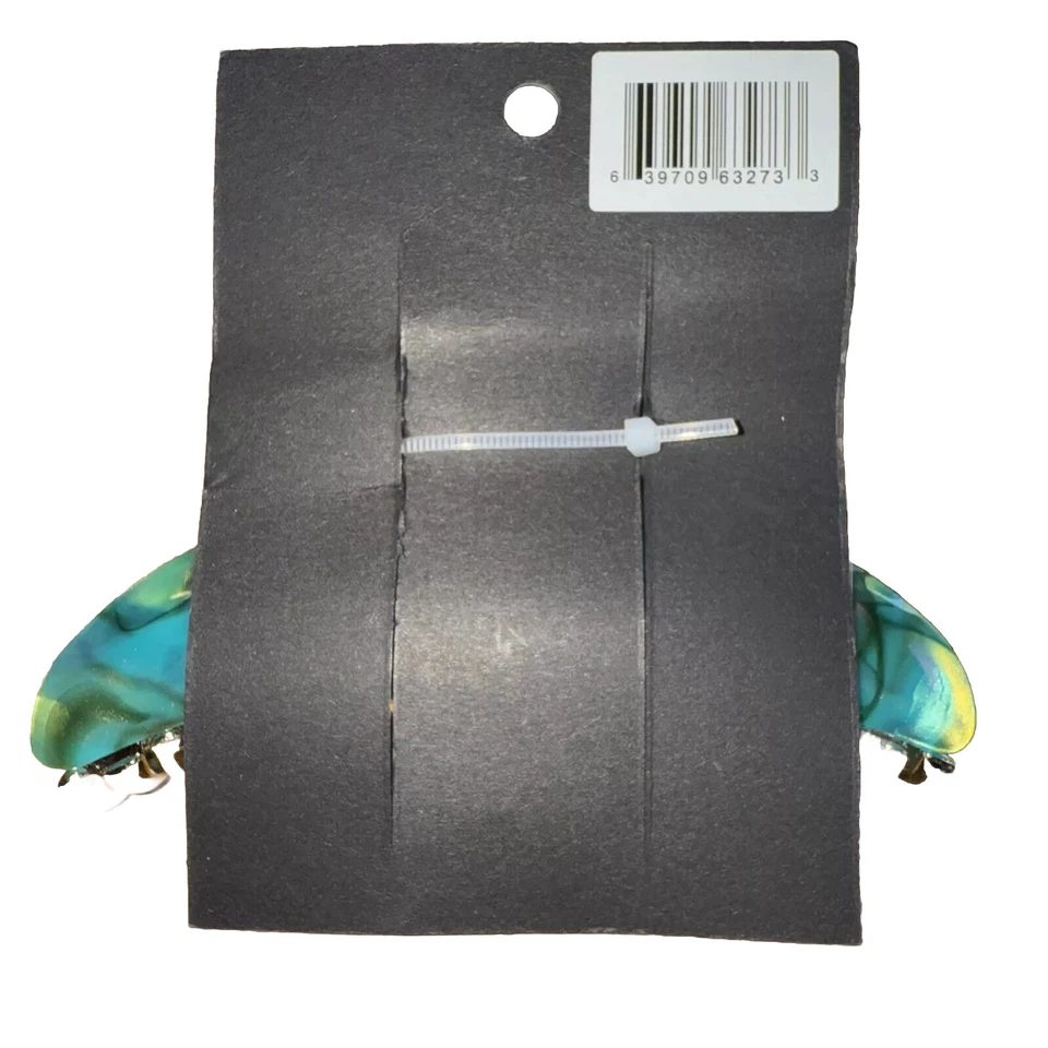 Clip de pelo L Erickson FRANCIA curva grande multicolor verde azulado y dorado dimensional nuevo Foto 3 de 4