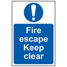 Image of Scan Safety Sign 0158 Fire Escape Keep Clear - PVC 200 x 300mm
