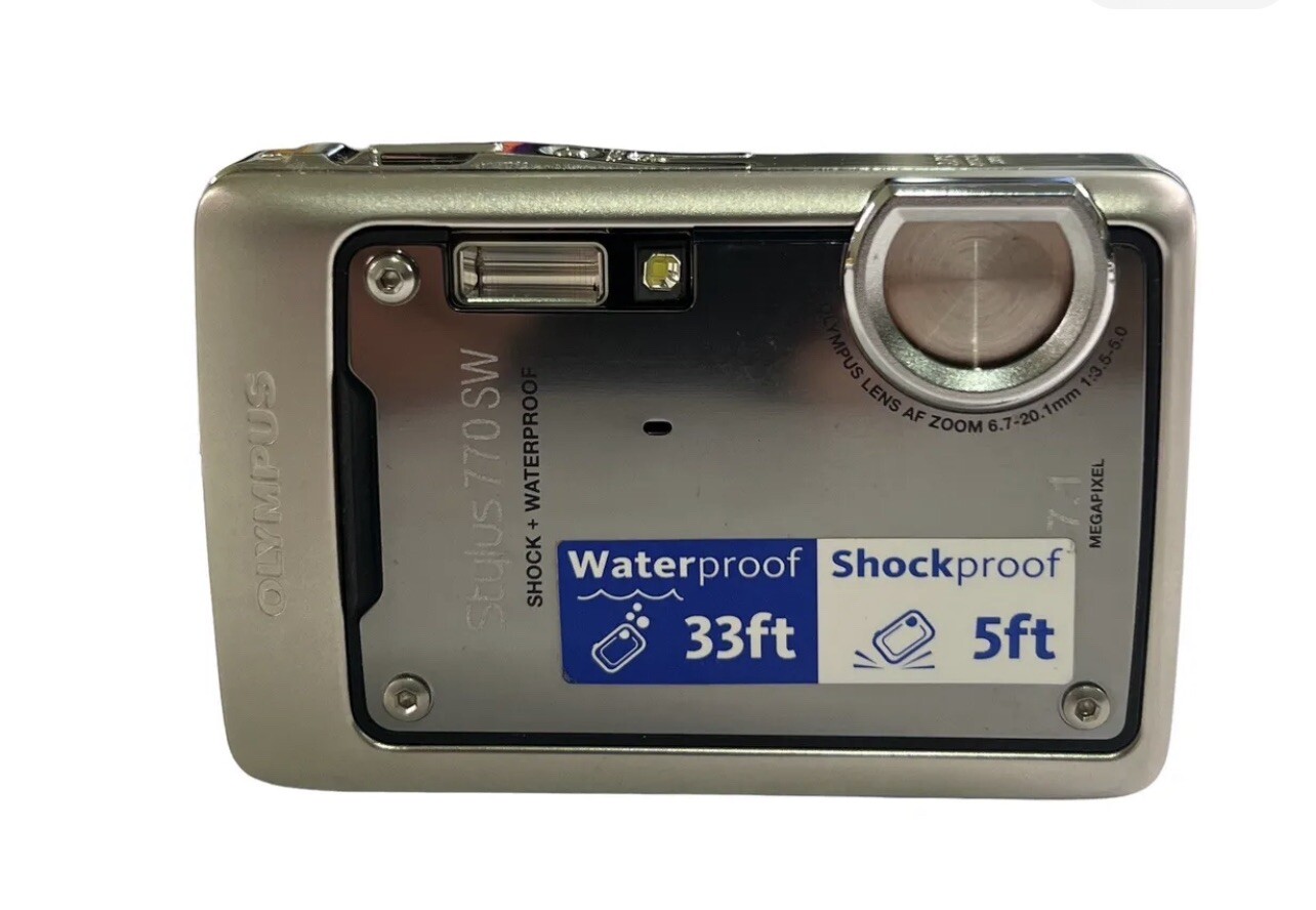 Olympus Stylus 770 SW 7.1MP Digital Camera Silver Waterproof Please