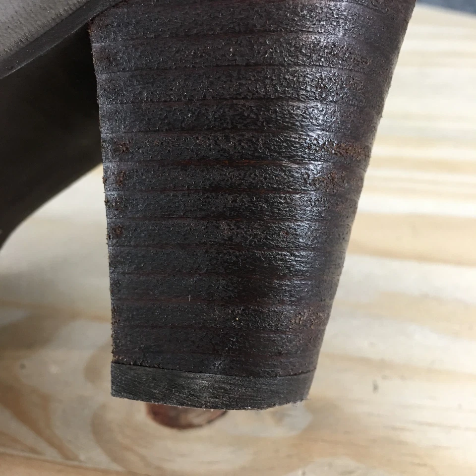 Mia Botas Mujer 8 M Maddock Botines Taupe Gris Cuero Tacones Bloque Informales Foto 4 de 4