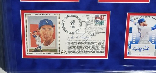 Jackie Robinson Sandy Koufax Clayton Kershaw +72 Signed Dodgers Photo Collage - Picture 6 of 11
