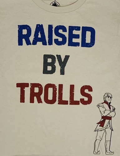 NWT Disney Parks Boys FrozenKristoff Raised By Trolls T-Shirt Khaki Youth S 7/8 - Picture 2 of 4