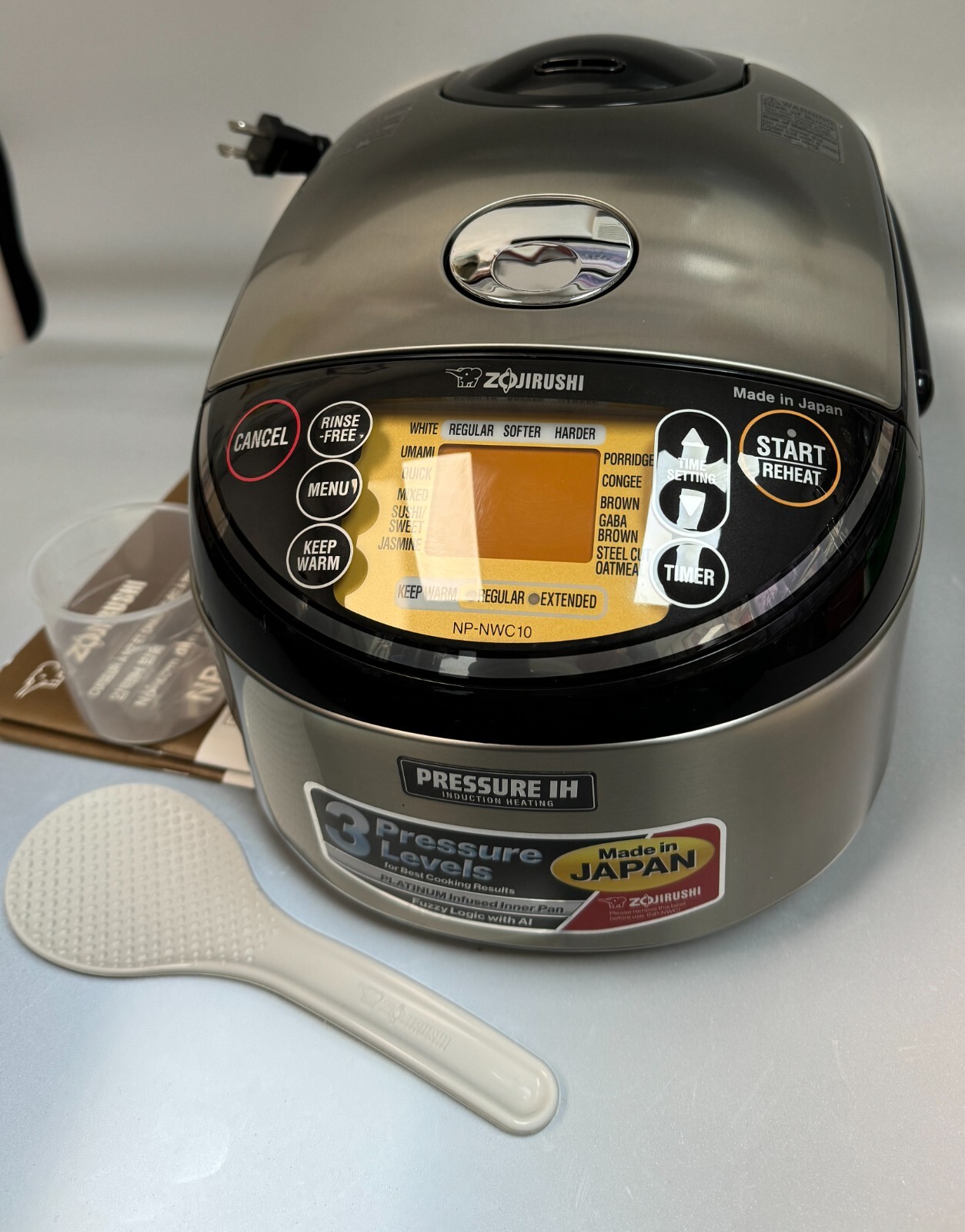 Zojirushi NPNWC10XB Pressure Induction Heating Rice Cooker and Warmer