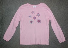 Hanna Andersson Girls Long Sleeve Pink Knit Top - Size 140 10 - EUC