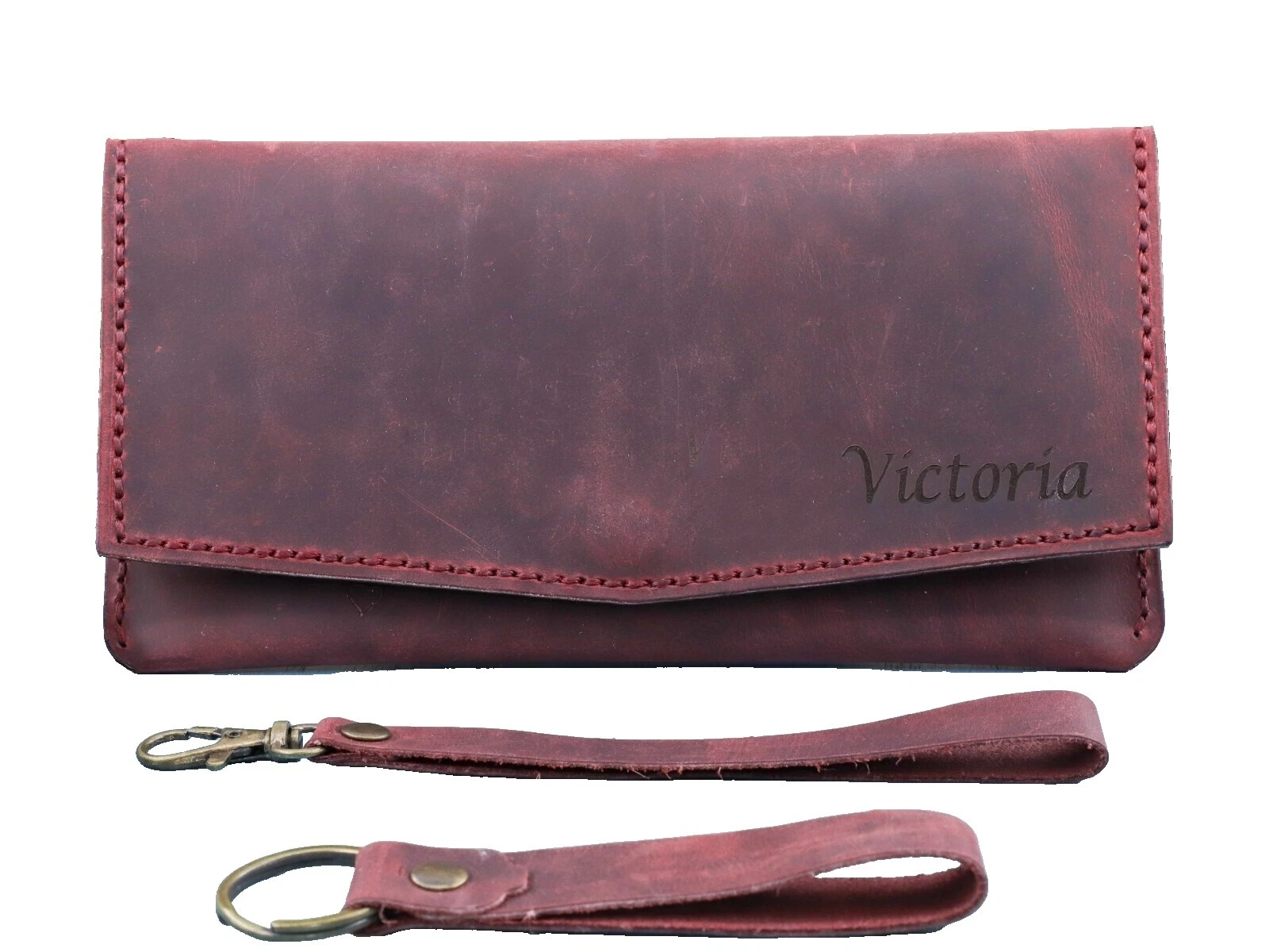 Handmade Leather Wristlet Wallets for Women