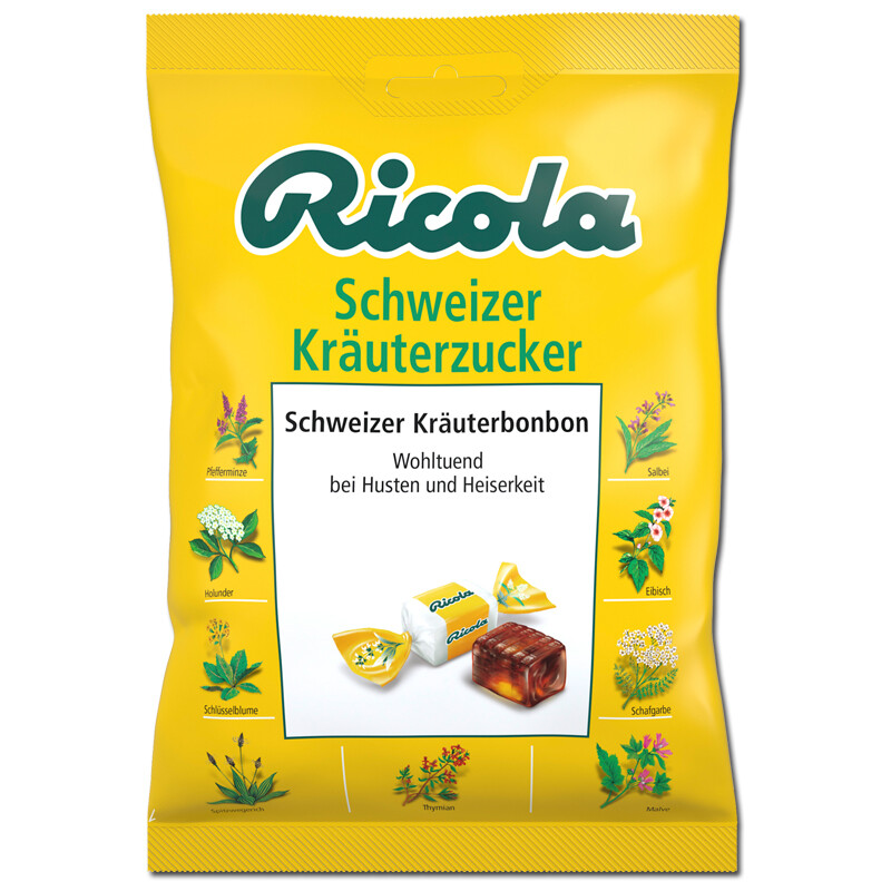 (22,13€/1kg) Ricola Schweizer Kräuterzucker, Bonbons, 75g Beutel