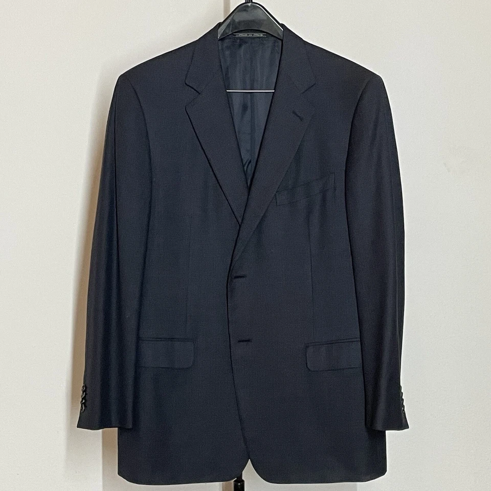 Chaqueta Abrigo Deportivo Zegna 46R Toda Temporada Lana Hombres Gris Ventana Cuadros Ermengildo Foto 2 de 4