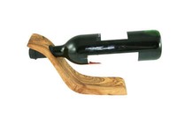 Weinflaschenhalter Olivenholz 27 Cm Lang - Handgefertigt - Dekorativ - Neu