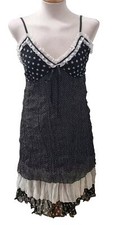 UK8 10 S PORTRE Sexy Elegant Polka Dot Frill Bodice Layered Hem Party Dress SALE