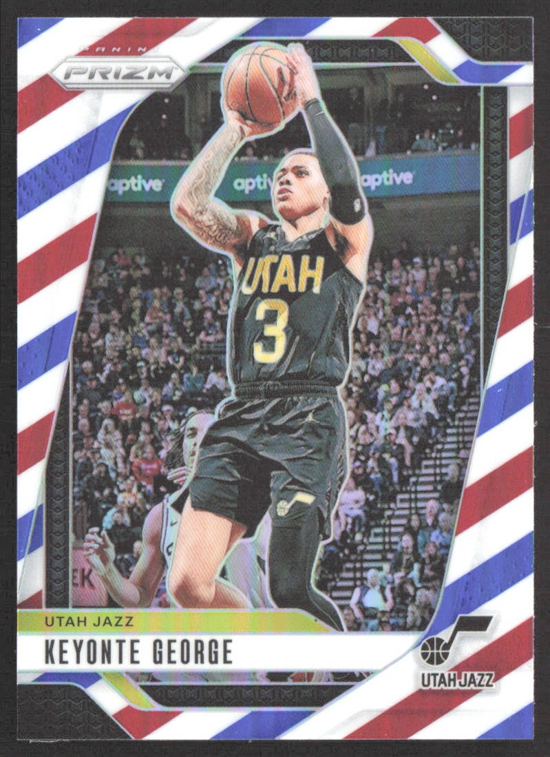 Keyonte George 2024-25 Panini Prizm Red White and Blue #87 Utah Jazz