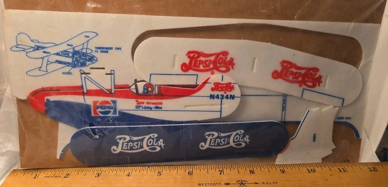Vtg Pepsi Styrofoam Airplane Model Advertising Soda Pop Skywriter