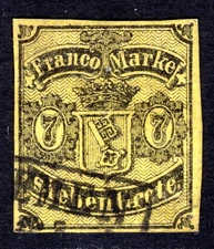BREMEN 1860 3 used BEAUTIFUL STAMP signed BÜHLER (Z4434