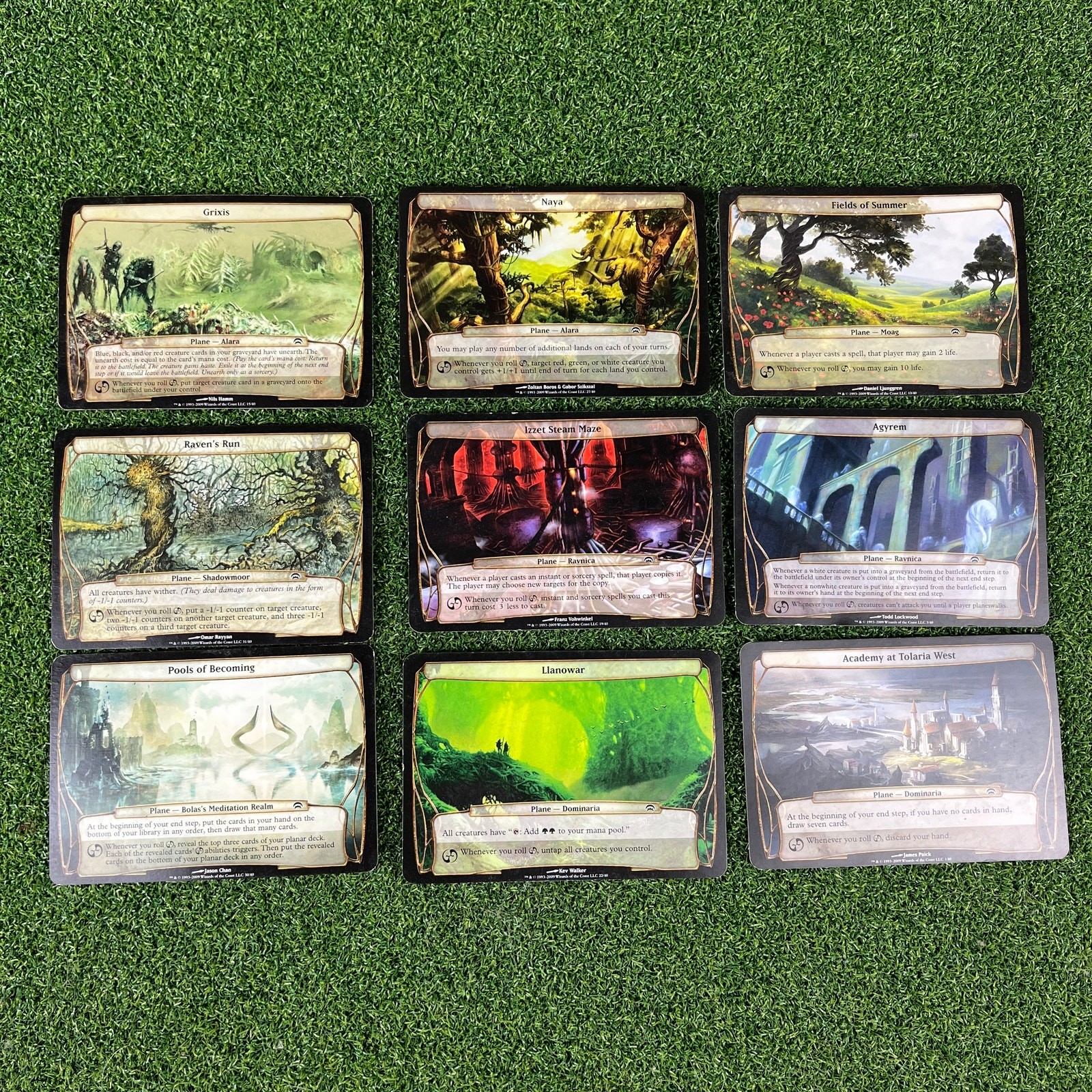 MTG Planechase 2009 Lot 9 Oversized Plane Cards Grixis Naya Tolaria West WOTC