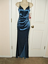 NWT blue bridesmaid FORMAL PARTY PROM GOWN size XS- 1-3