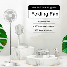 Foldable Portable Fan Rechargeable Desk Floor Fan Remote Control Adjustable UK