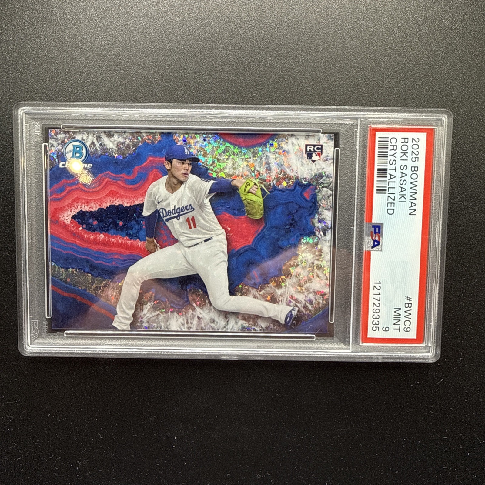 ROKI SASAKI - RC - 2025 Bowman Chrome - Crystallized PSA 9 Case Hit SSP