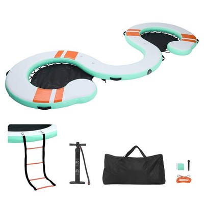 Uimoso Inflatable Floating Dock 15 x 6 FT with Carry Bag & Removable Ladder